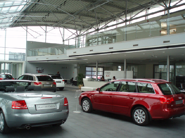 Kompleks salonów Audi, Porsche z sersisami i parkingiem podziemnym (125 aut)